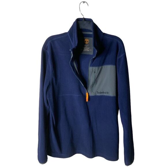 Timberland Micro Fleece 1/2 Zip Pullover Top Mens Size Large Embroidered Logo - Picture 2 of 11